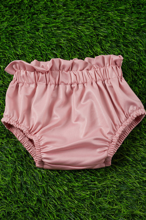 blush pink ruffle hem baby bloomers. PNG25153122 JEA