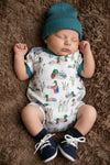 Mallard Duck printed baby bodysuit with snaps. SOL