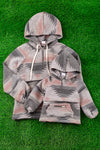 Gray & pink girls Aztec printed pullover sweater with hoodie. 💎TPG65153046-SOL