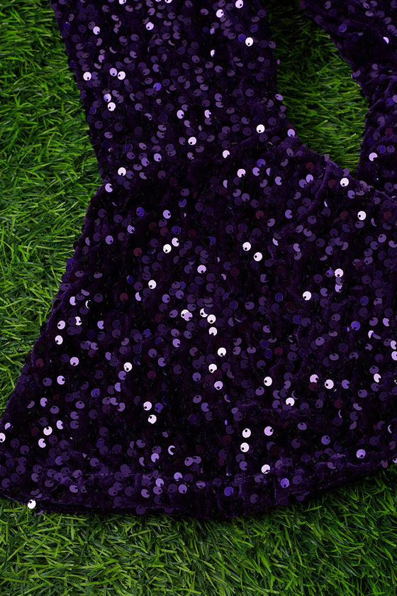 Girls sequins purple sequins bell bottoms. PNG50113005 -JEANN