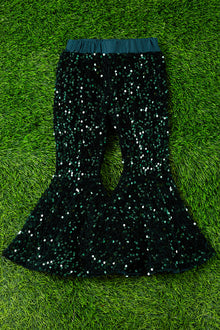  💎Girls forest green sequins bell bottoms.PNG50113010 -AMY