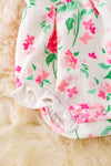 Sweet baby hydrangea floral printed on white romper. RPG40480 WEN