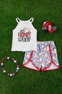  My heart is on that field" baseball printed set. OFG55113002 AMY