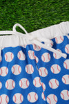 Royal blue baseball printed girls short. PNG25153132 AMY