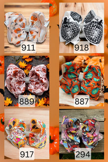  6.5" Halloween double layer printed hair bows.