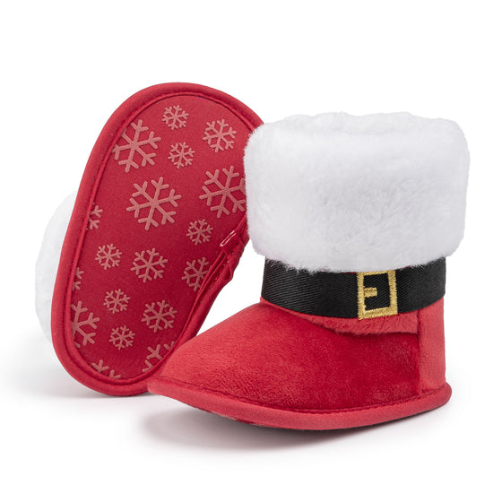 FAUX SUEDE SANTA BABY BOOTS. CG5423