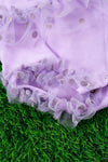 Purple Polka dot sheer material baby onesie. RPG25143007 AMY