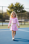 Pink active wear long sleeve top and skort. GLD0505-MON