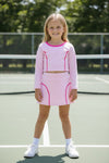 Pink active wear long sleeve top and skort. GLD0505-MON