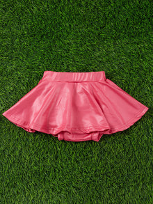  HOT PINK FAUX LEATHER BABY SKIRT. PNG25153025-WEN
