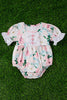 FLORAL BUBBLE BABY ROMPER W/ WHITE EMBROIDERY DETAIL. RPG25113060 WENDY