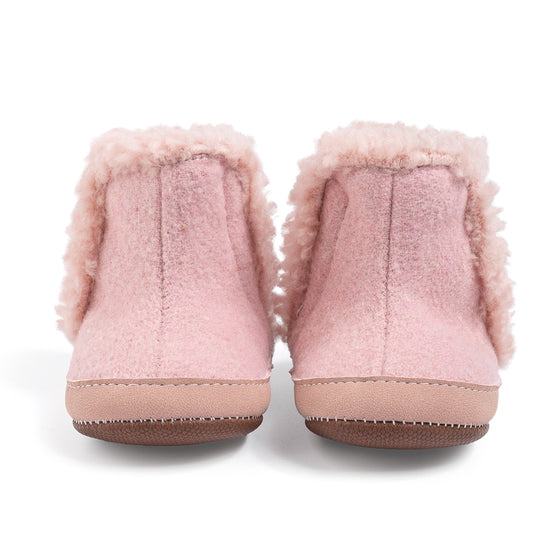 Brown faux fur baby boots. CG5402