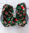 6.5 inch Sweet peppermint Christmas printed double layer hair bows. BW-DSG-C3