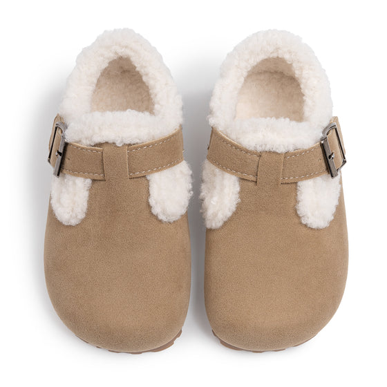 Khaki sherpa slip on shoes. CG5149