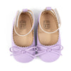 Lavender front bow baby shoes. CG5364