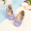 Lavender front bow baby shoes. CG5364