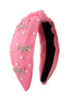 Girls Coquette bow & pearl headband. 2pcs/10.50