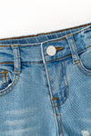 Lt. Blue distressed denim bell bottoms. PNG60465 AMY