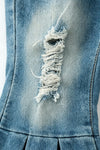 Lt. Blue distressed denim bell bottoms. PNG60465 AMY