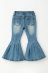 Lt. Blue distressed denim bell bottoms. PNG60465 AMY