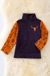 TPB40249 SOL: Bull skull pullover sweatshirt.