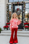 Coral Santa knit sweater. TPG60425 Mon