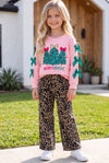 Lt. Pink Merry & Bright Christmas printed sweater. TPG60717 SOL