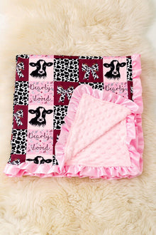 Dearly Loved multi -printed baby blanket with ruffle trim. BKG50153 S
