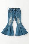 Lt. Blue distressed denim bell bottoms. PNG60465 AMY