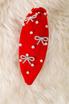 Girls Coquette bow & pearl headband. 2pcs/10.50