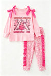 Rocking around Christmas tree printed top and pink cheetah pants. OFG62972 AMY