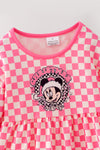 Pink & white checkered christmas character top and pants. OFG62969 SOL