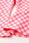 Pink & white checkered christmas character top and pants. OFG62969 SOL