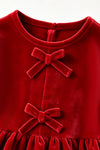 Red faux velvety tunic with red pants. OFG63379 MON