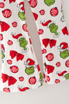 Red faux velvety tunic with red pants. OFG63379 MON