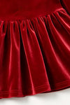 Red faux velvety tunic with red pants. OFG63379 MON
