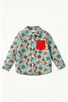 Boys Christmas western button up shirt. TPB60719 MON