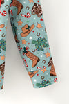 Boys Christmas western button up shirt. TPB60719 MON