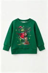 Green Christmas character printed long sleeve top. TPG60763 Bre