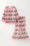 Gingham plaid printed on pink top and bottoms. OFG63373 SOL