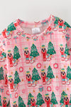 Gingham plaid printed on pink top and bottoms. OFG63373 SOL