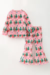 Gingham plaid printed on pink top and bottoms. OFG63373 SOL