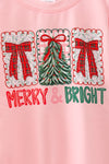 Merry & Bright Pink long sleeve top. TPG60761 AMY
