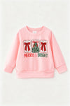 Merry & Bright Pink long sleeve top. TPG60761 AMY