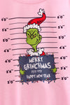 Merry Grin-mas pink stripe sleeve top. TPG60765 AMY