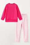 Joy Pink long sleeve top and pink gingham leggings. OFG63357 SOL