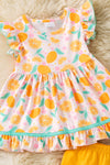 Sweet orange on pink tunic and yellow shorts. OFG60282 JEAN