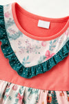 Coral and green nutcracker printed outfit. OFG63336 MON