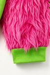 "Feeling Extra Gri today" Green top with fuchsia fur sleeves. TPG60772 BRE
