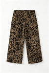 Leopard printed straight cut denim pants, with adjustable string. PNG60323 AMY